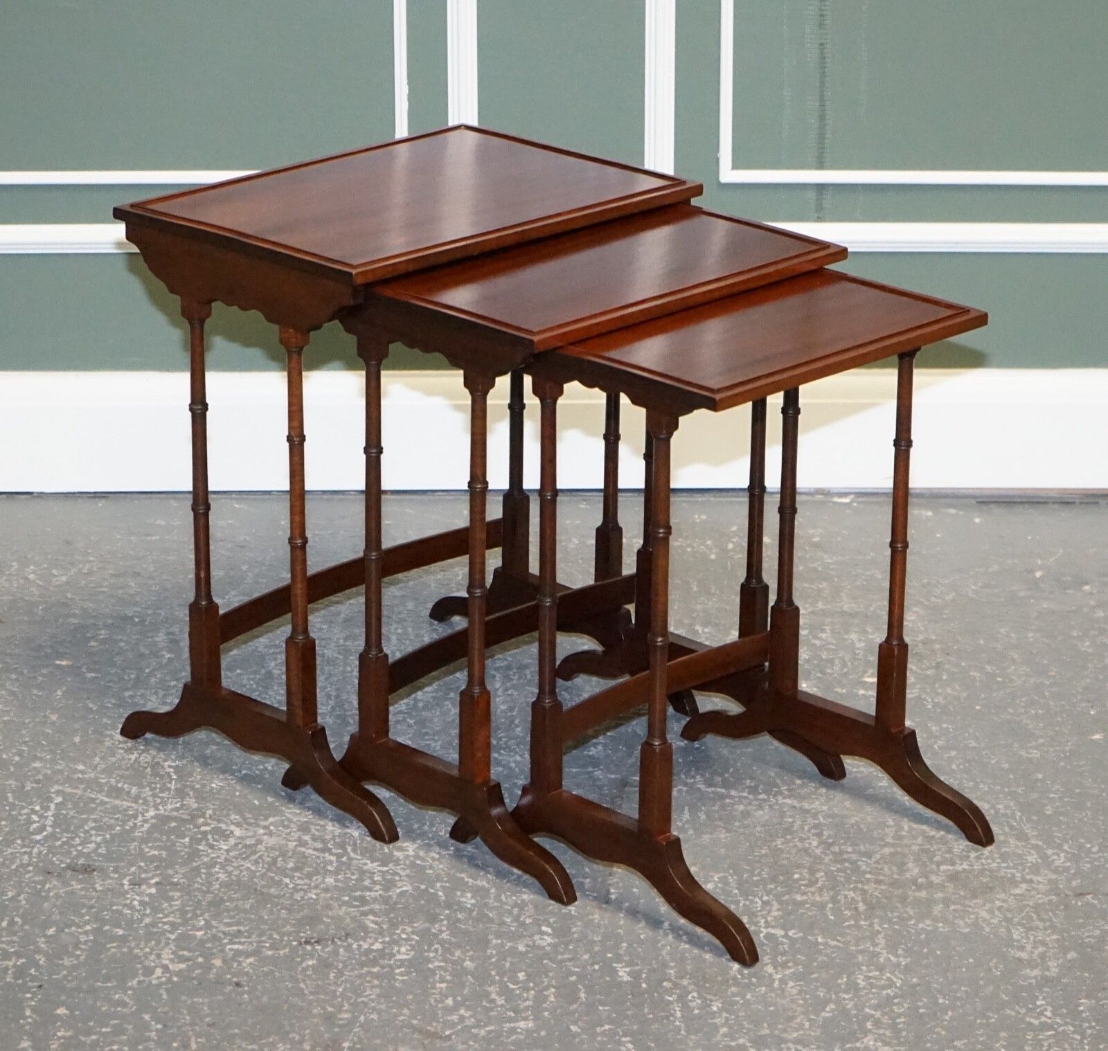 Georgian Nest Of Four Nesting Tables Side Tables With Bamboo Legs photo furniture
