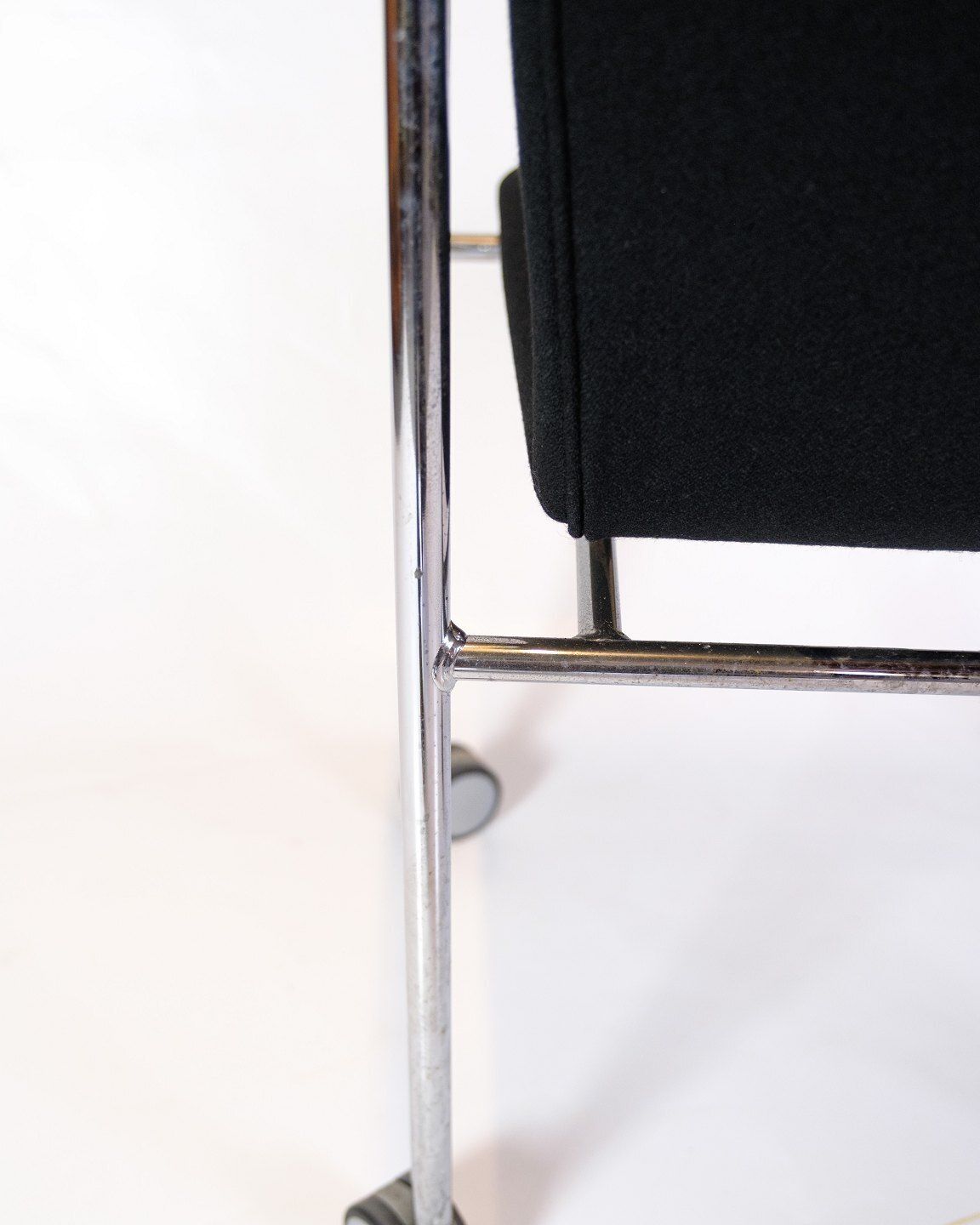 Set Of Four Conference Chair In Black Fabric On Wheels, Danish Design photo 795.0