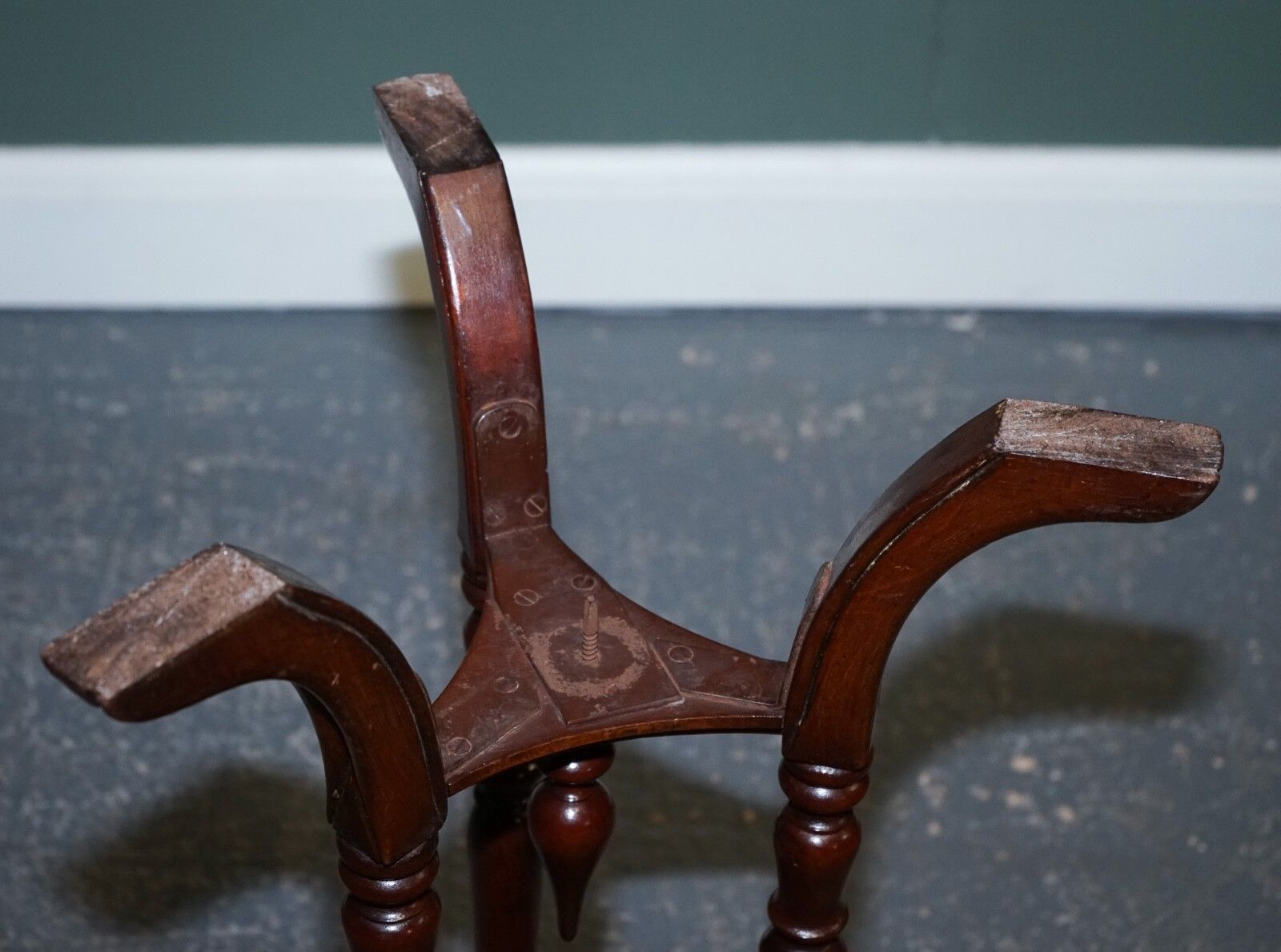 photo buy Lovely Restored Hardwood Hexagon Side Table With Curved Spade Feet