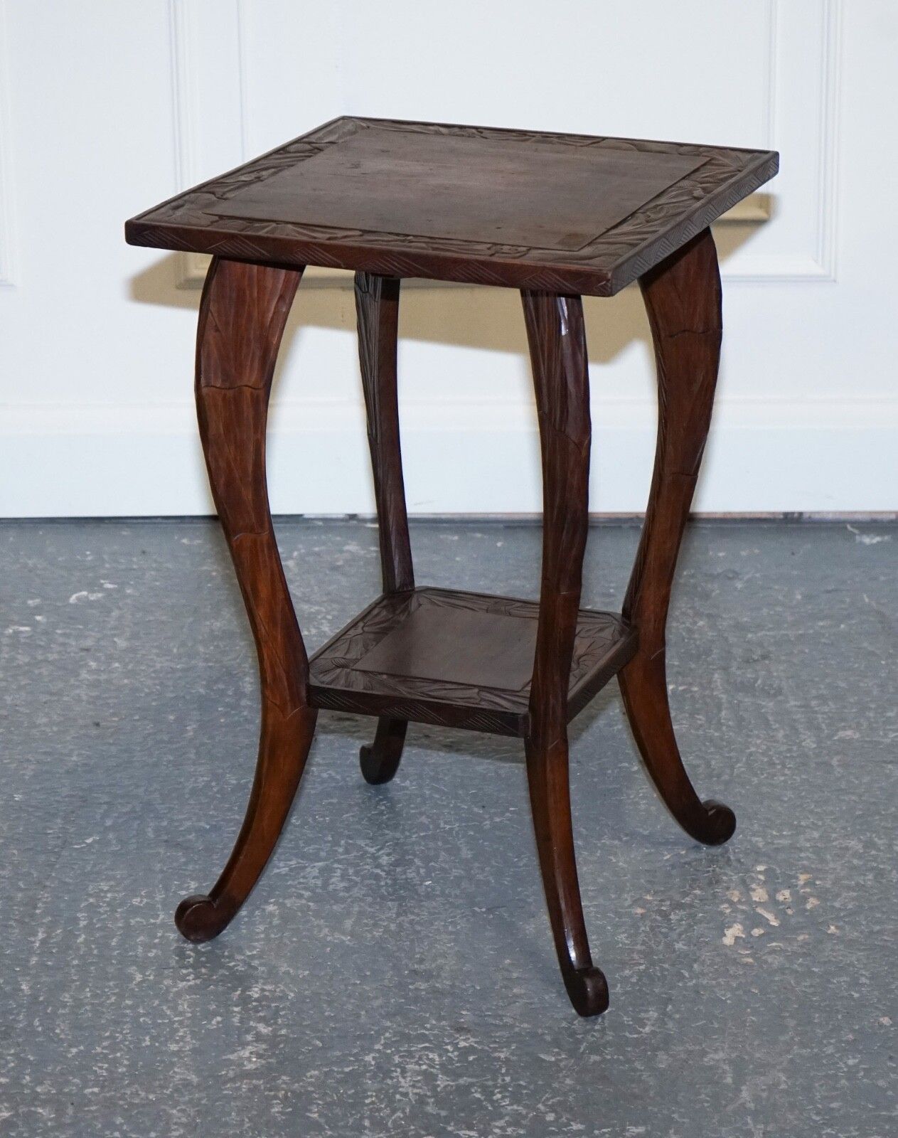 Liberty's London 1950's Hand Carved Occasional Side End Lamp Wine Table photo for sale