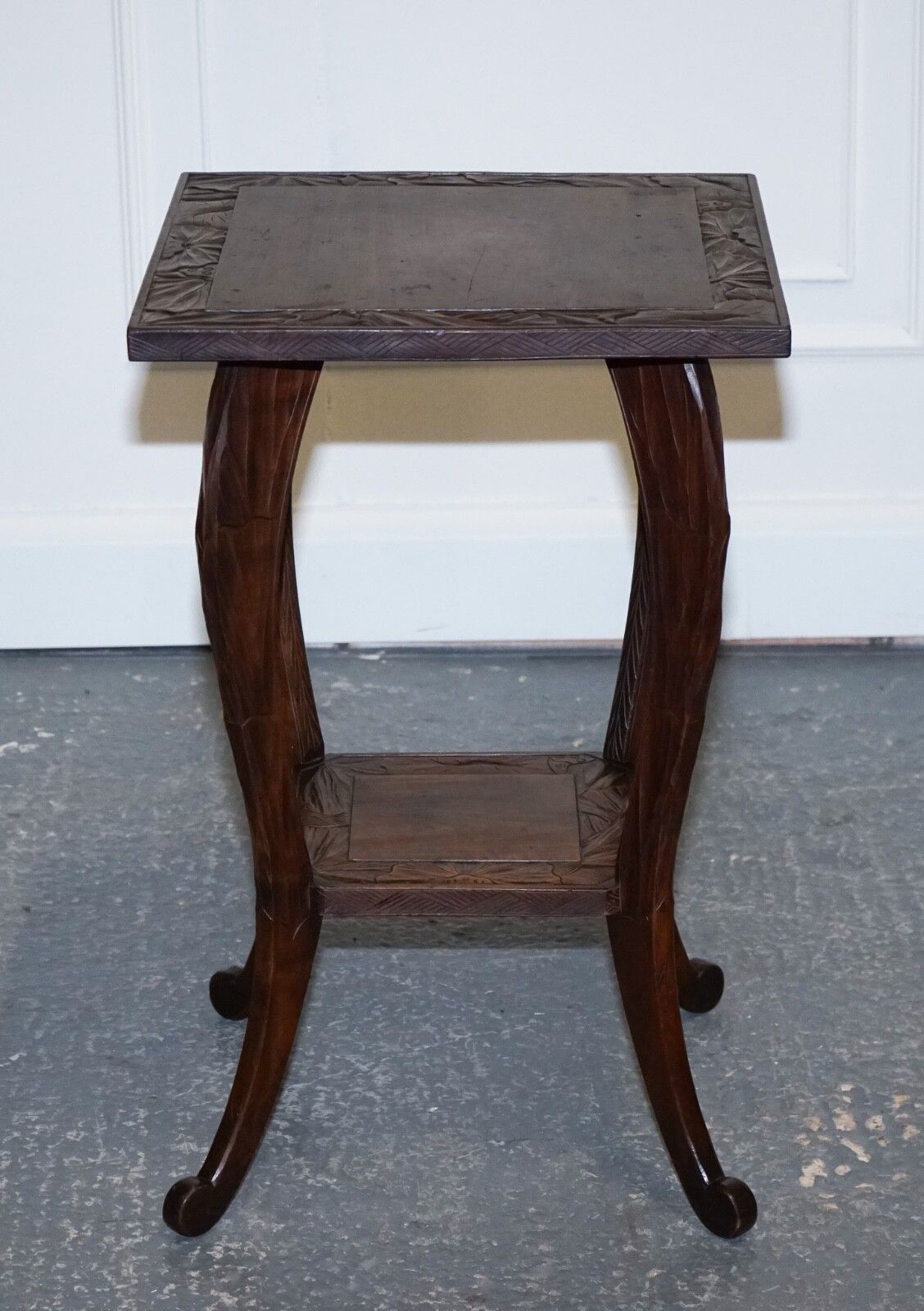 Liberty's London 1950's Hand Carved Occasional Side End Lamp Wine Table photo vinterior