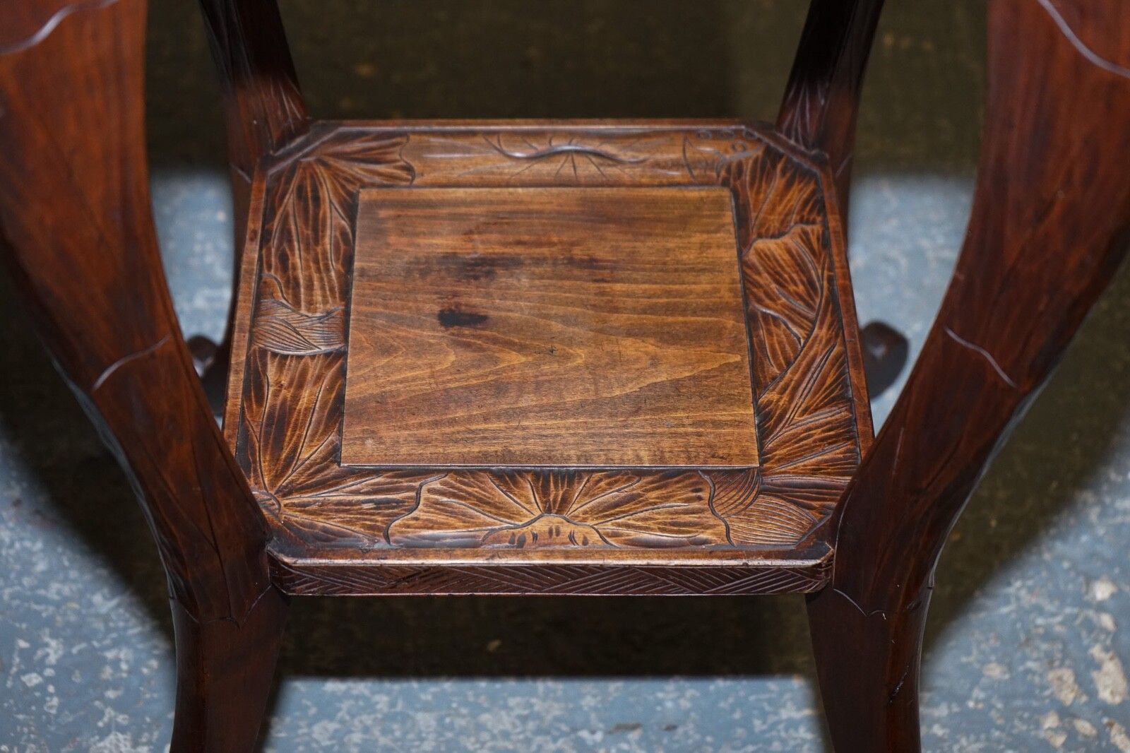 photo for sale Liberty's London 1950's Hand Carved Occasional Side End Lamp Wine Table
