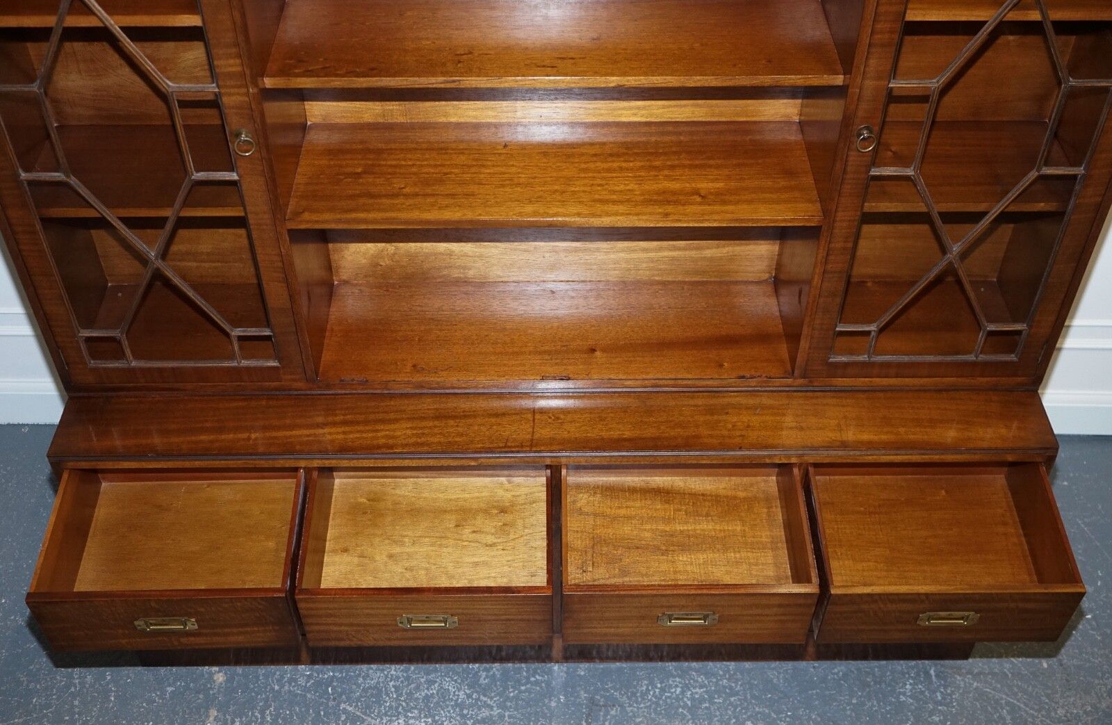 3500.0 Vintage Bevan Funnell Military Campaign Bookcase With Embossed Leather Doors photo