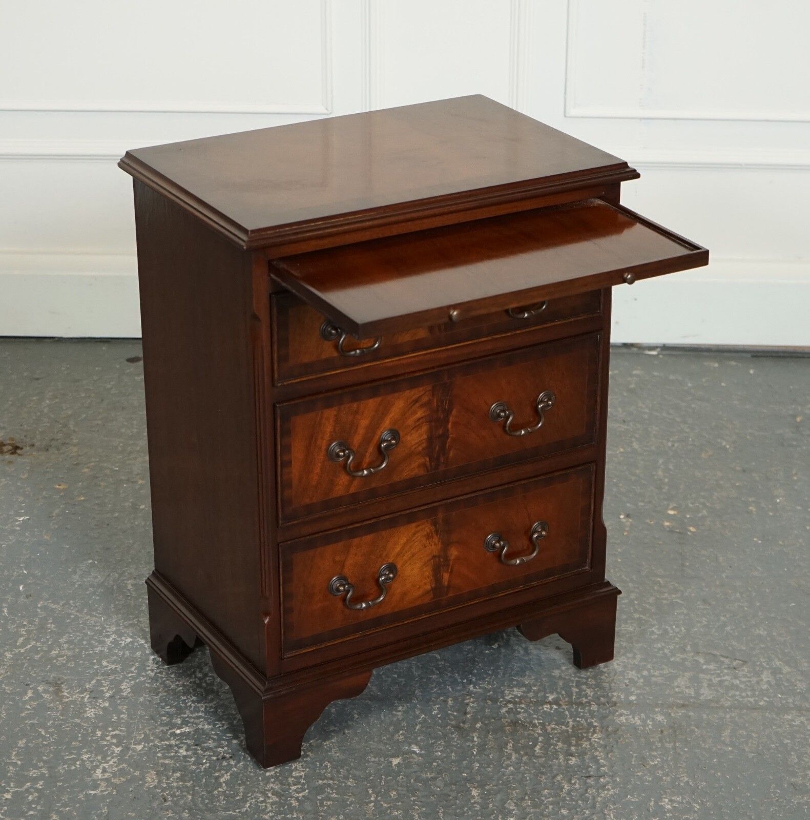 Lovely Georgian Style Small Chest Of Drawers Side Table With Butler Tray J1 photo Furniture