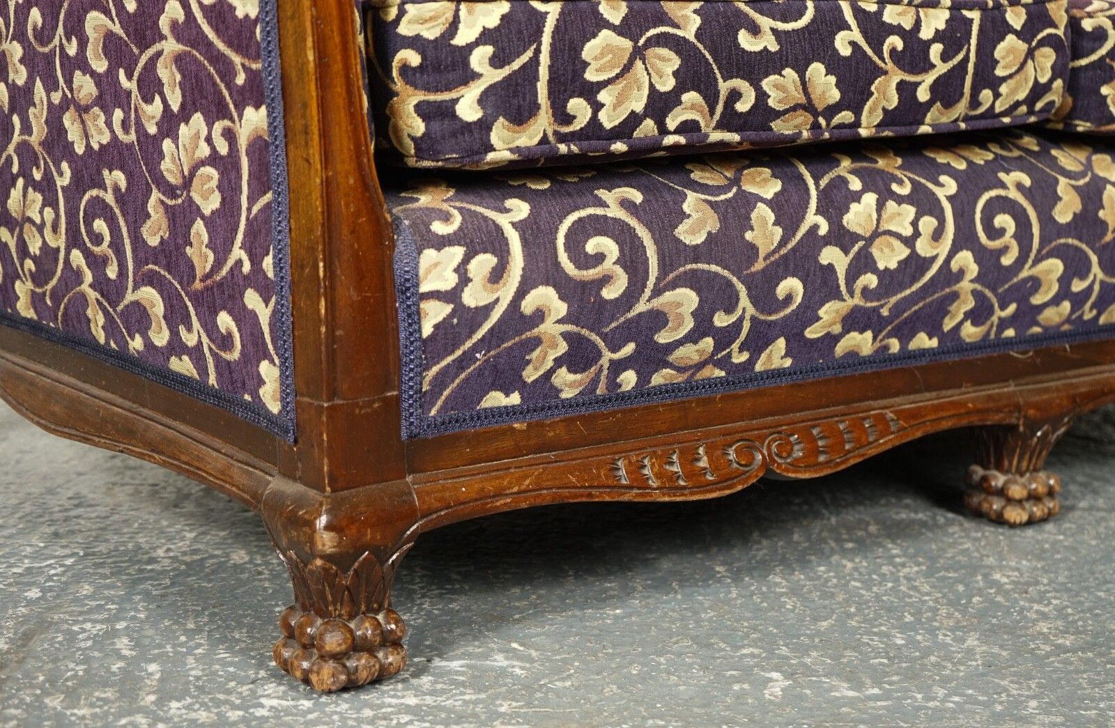Victorian Fabric Bergere Suite Sofa And Two Armchairs Upholstery Project J1 photo vinterior