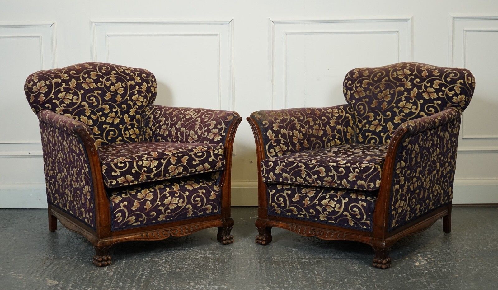 1081.0 Victorian Fabric Bergere Suite Sofa And Two Armchairs Upholstery Project J1 photo