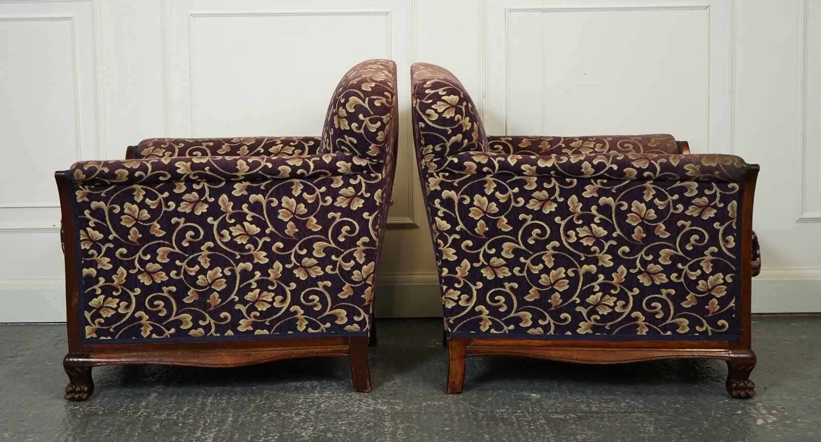photo vintage Victorian Fabric Bergere Suite Sofa And Two Armchairs Upholstery Project J1