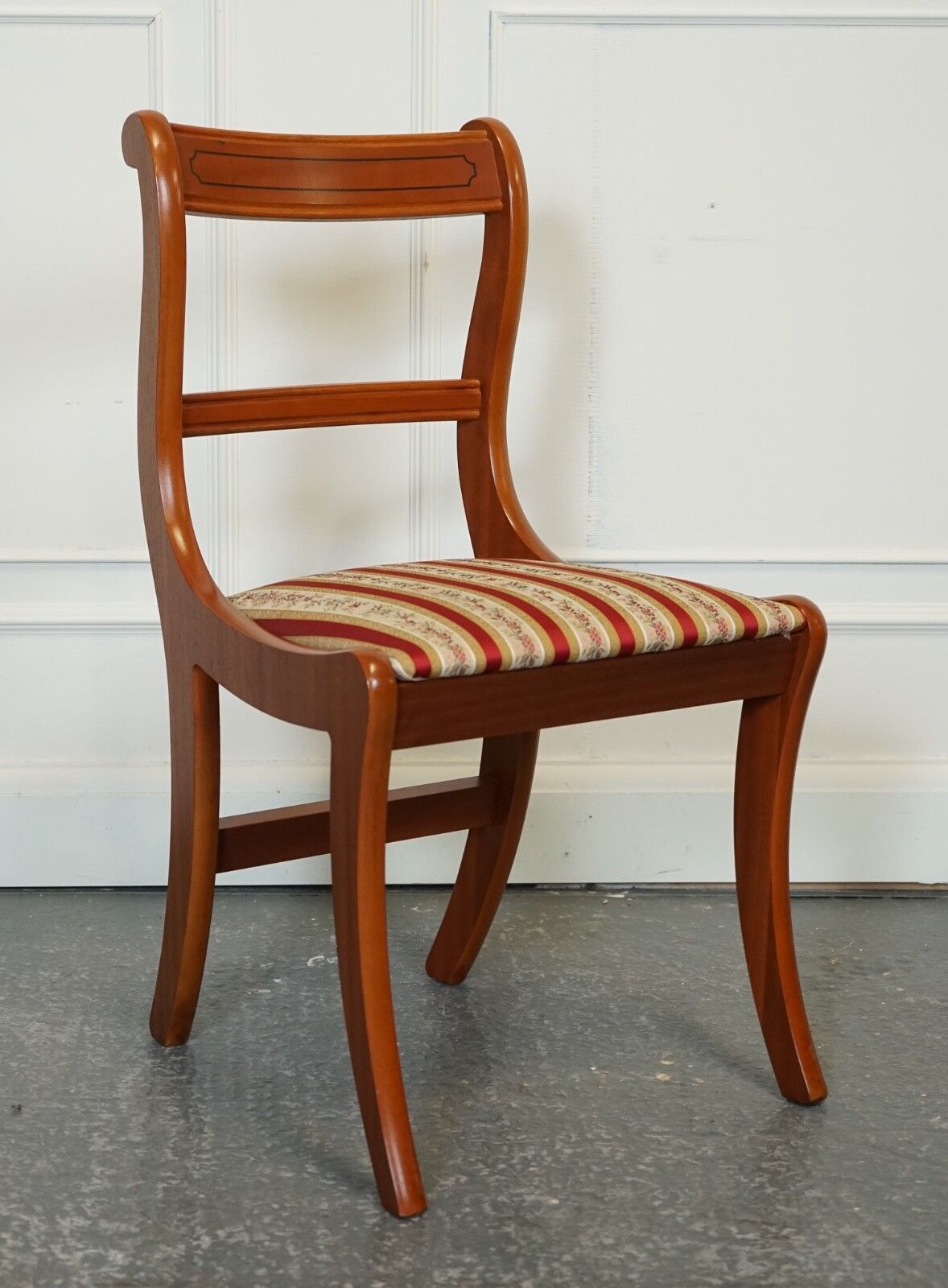 Vintage Set Of 8 Yew Wood Dining Chairs J1 photo 1350.0