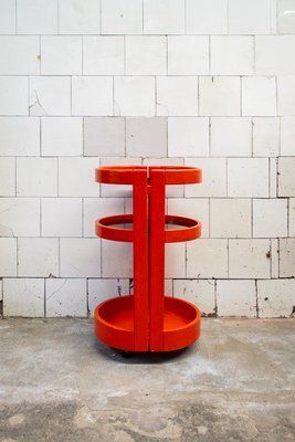 Italian Trolley In Lacquered Wood And Glass, 1960s photo furniture