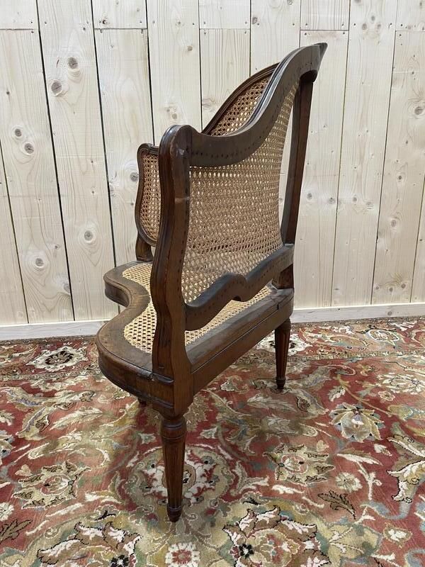 Banquette En Encoignure époque Louis XVI En Cannage photo Furniture