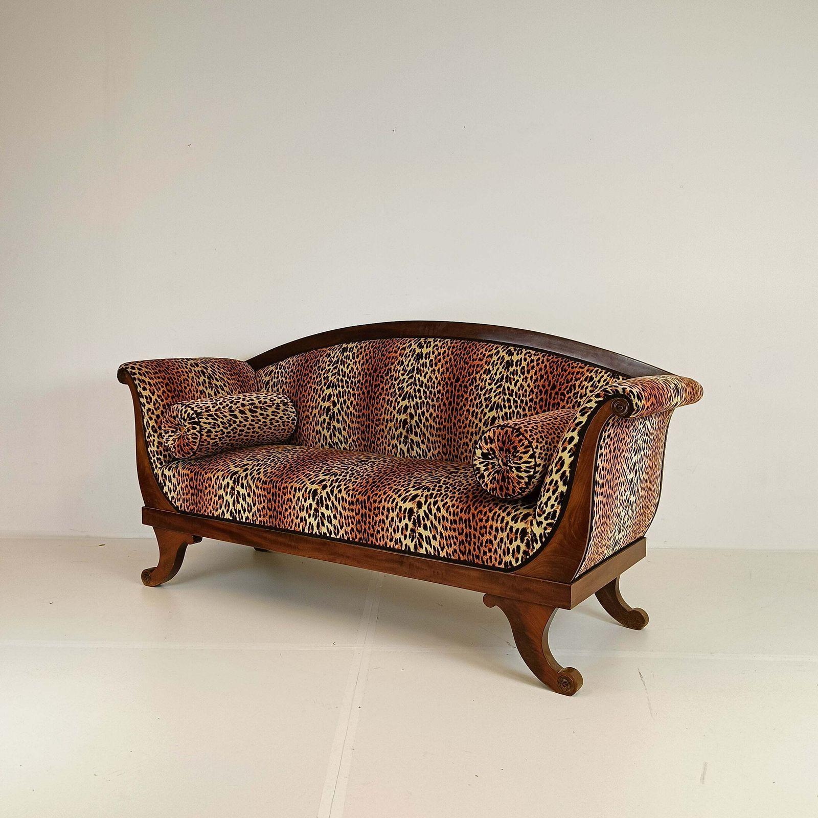 Biedermeyer Style Sofa In Leopard Trim photo for sale