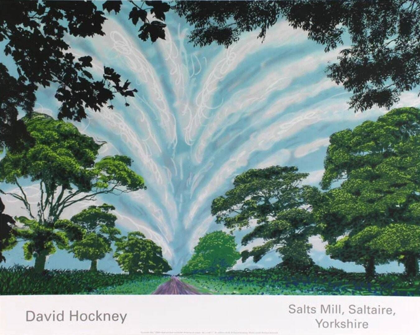 Original David Hockney Exhibition Poster   Summer Sky   Stunning Museum Print   Yorkshire