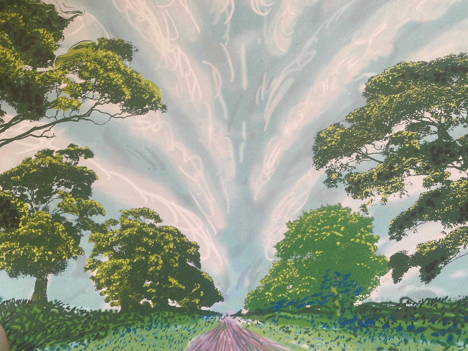 Original David Hockney Exhibition Poster   Summer Sky   Stunning Museum Print   Yorkshire photo for sale