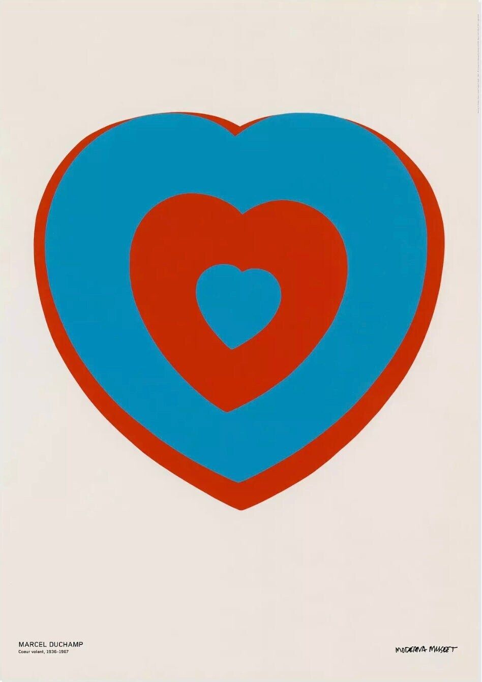 Authentic Marcel Duchamp Exhibition Poster   Fluttering Hearts   Stunning Museum Print