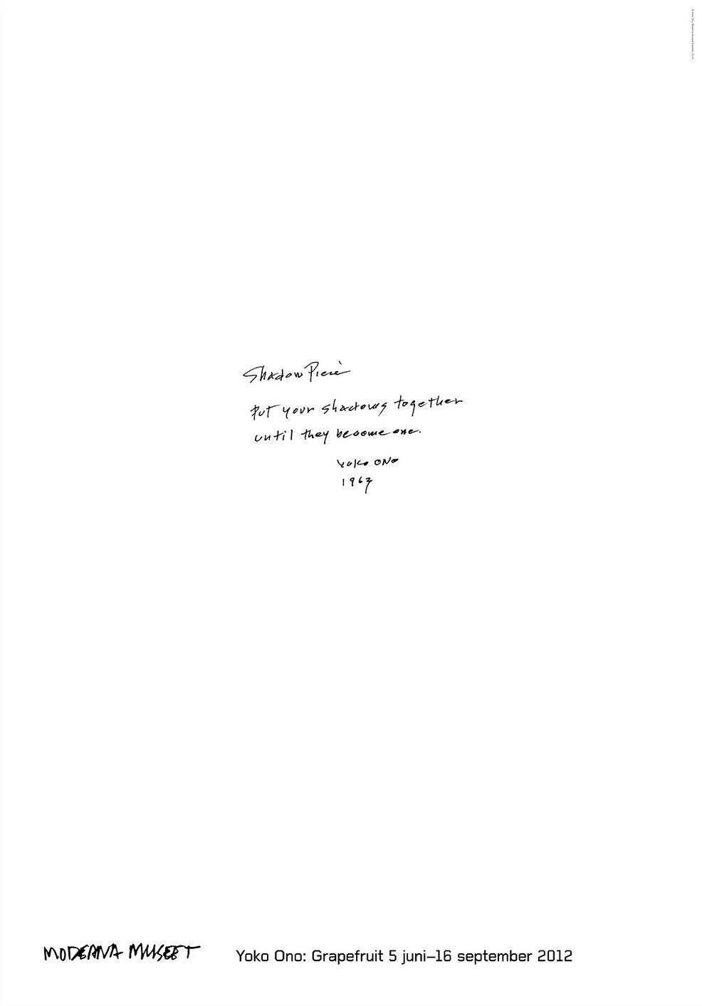 Authentic Yoko Ono Exhibition Poster   Shadow Piece   Grapefruit Become One John Lennon Wall Art Peace