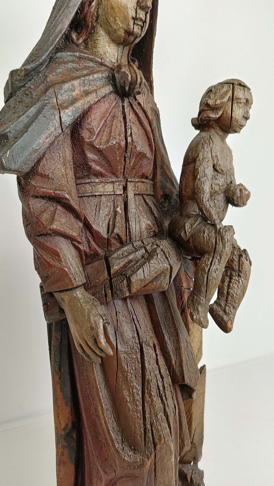 photo for sale Wooden Statue Of Virgin Mary With Jesus