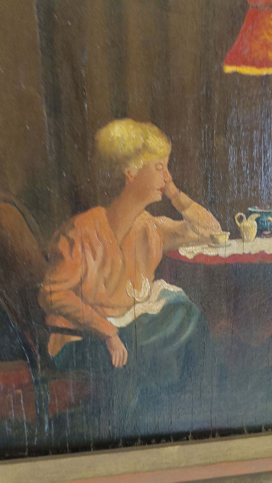Adorable Painting Women With Child photo for sale