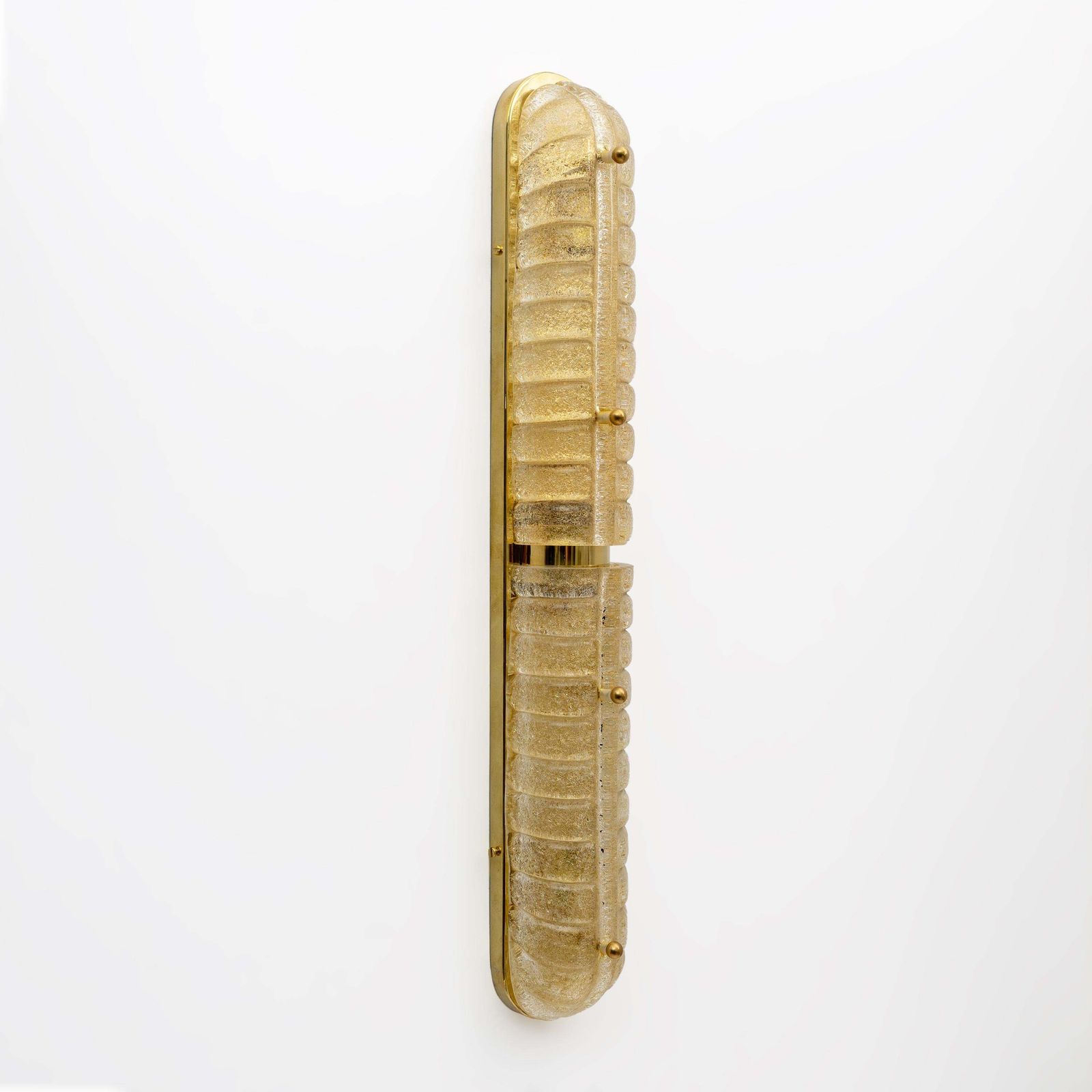 Pair Of Art Deco Style Gold Murano Glass And Brass Sconces photo buy