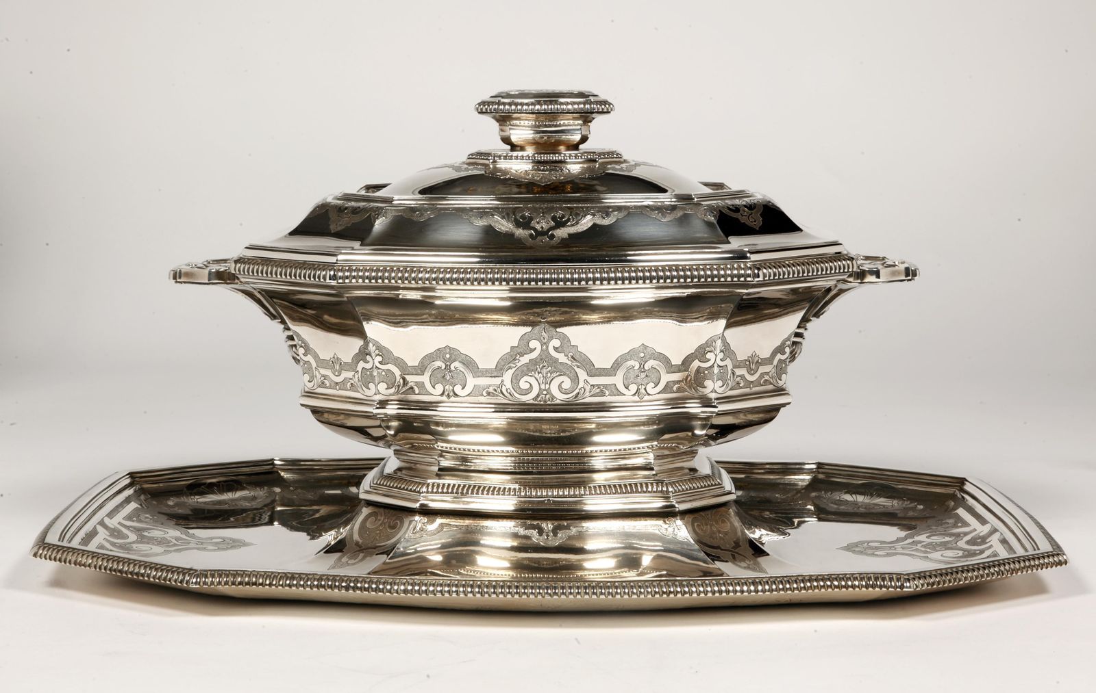 Silversmith Roussel   Centerpiece In Its "Dormant" In Silver Xxth photo Home Decor