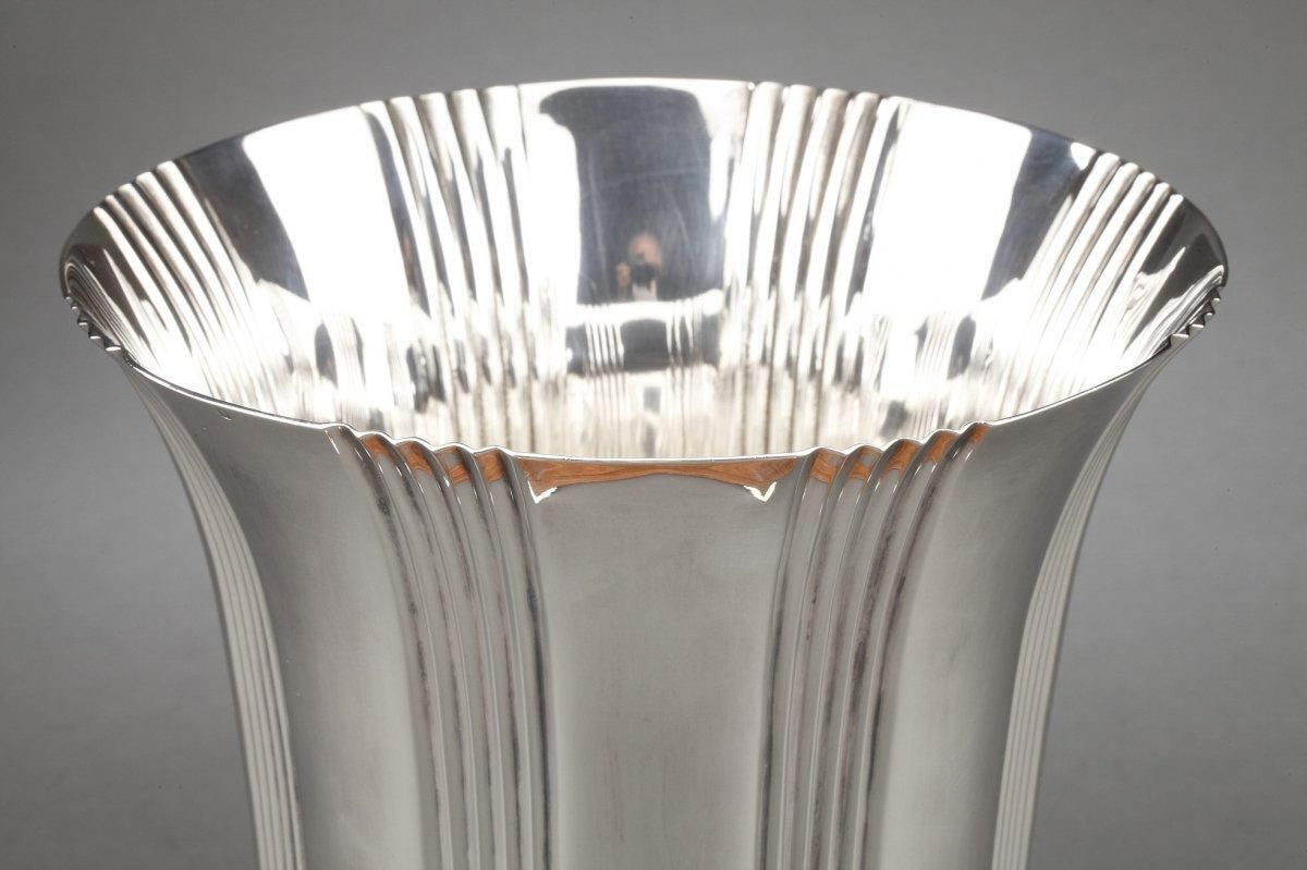 Goldsmith Lapparra   Vase In Sterling Silver Art Deco Period photo Home Decor