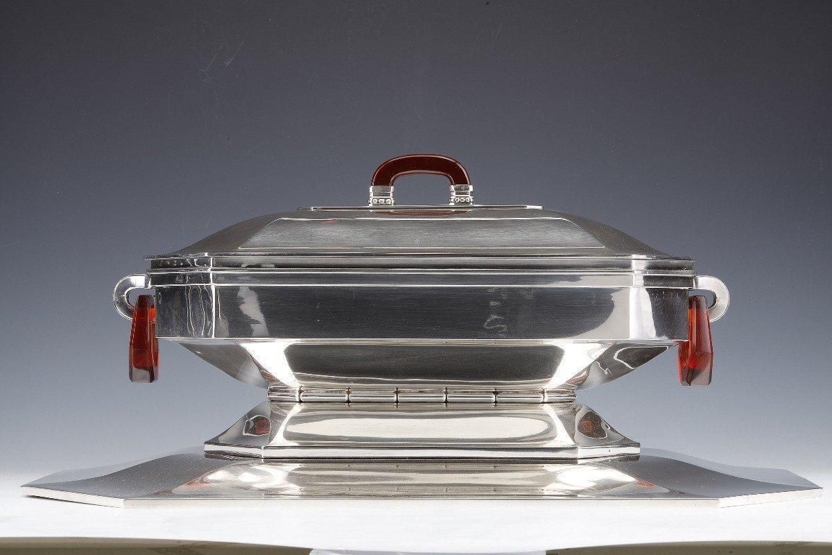 Goldsmith Auguste Leroy   Centerpiece In Solid Silver Circa 1930 photo furniture