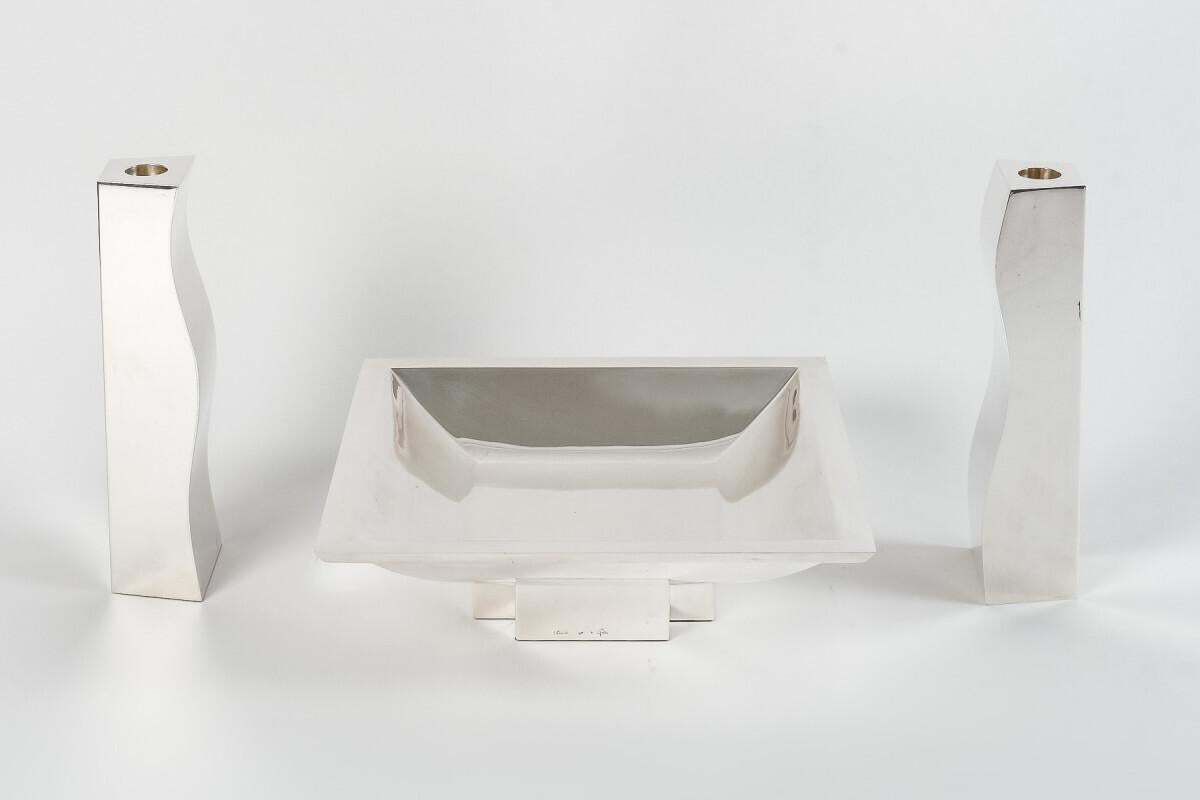 photo vintage D. Garrido – Square Centerpiece In Sterling Silver 20th