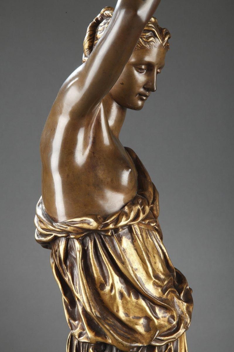 Barbedienne   Pair Of 19th Century Bronze Torchières By Dubois & Falguiere photo Home Decor