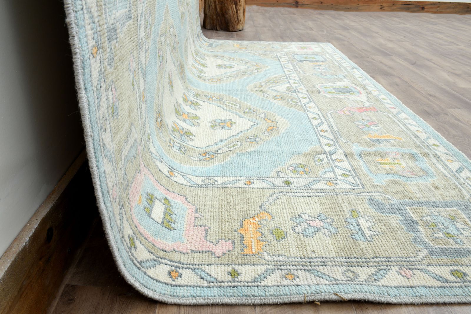 8x10, Original Handmade Oushak Area Rug, Luxury Rug, Vintage Area Rug, One Of A Kind, Soft Blue, Wool Rug photo vinterior