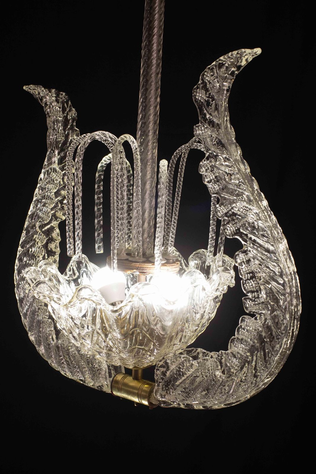 photo vintage Set Of 4 Art Decò Fountain Chandelier By Barovier E Toso, Murano Glass, 1940