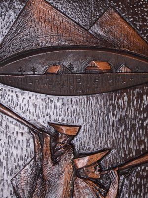 Wall Relief Of Traditional Slovakian Mountain Shepherds From Ruch Liberec, Former Czechoslovakia, 1970s, Set Of 2 photo 140.0