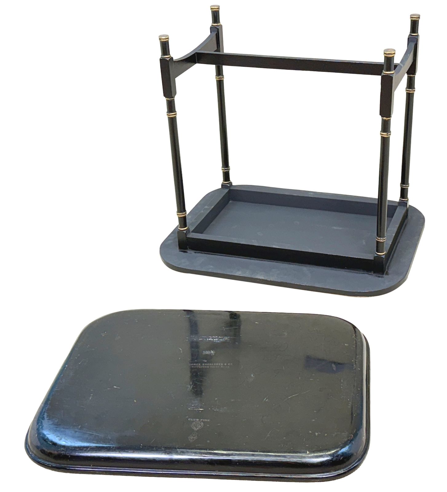 photo for sale Fine 19th Century Papier Mache Tray On Stand (England, Dated 1875)
