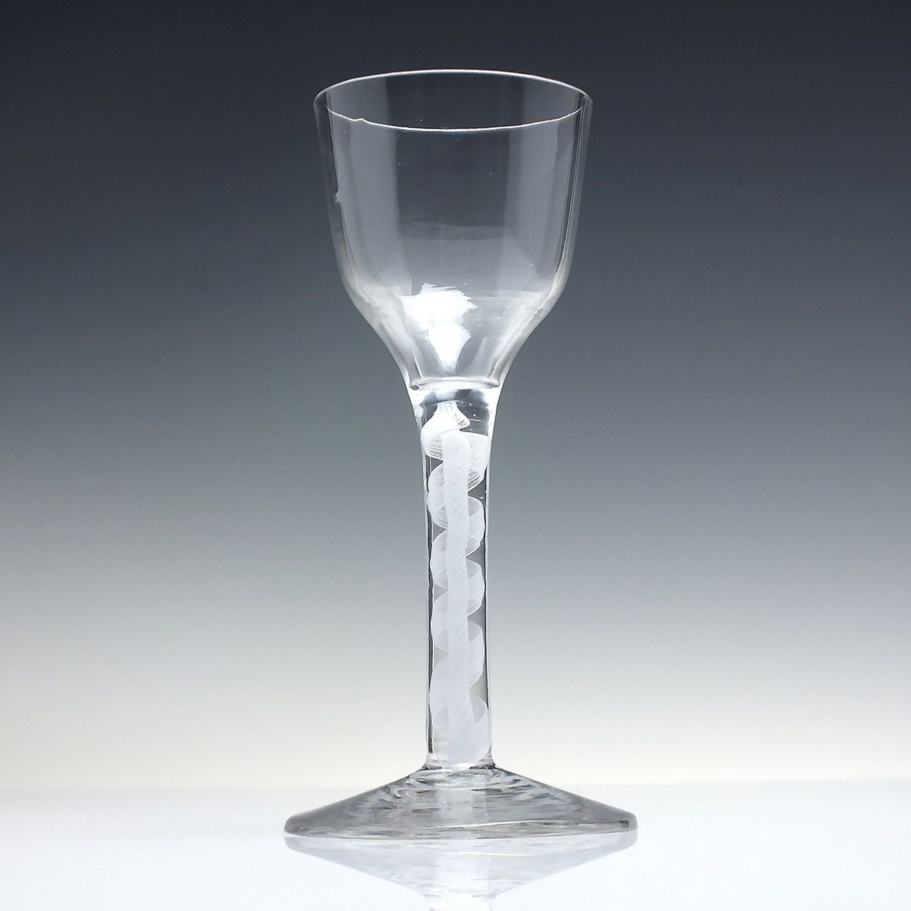 Rare Antique 18th Century Opaque Twist Wine Glass C1760 photo furniture