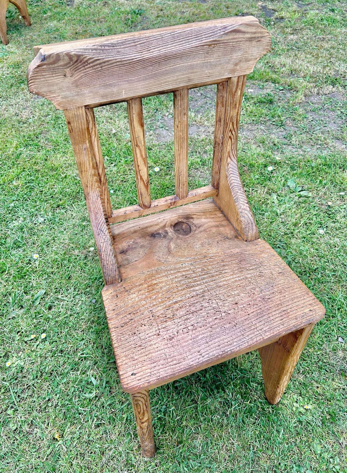 photo furniture Set Of Six Victorian Pine Gothic Antique Chapel Church Chairs Vintage Industrial Retro Kitchen Dining Old Wooden Stacking School Wedding