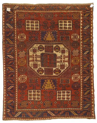 5.6x6.7 Ft Antique Caucasian Karatchoph Kazak Rug, Circa 1870 photo 6499.0