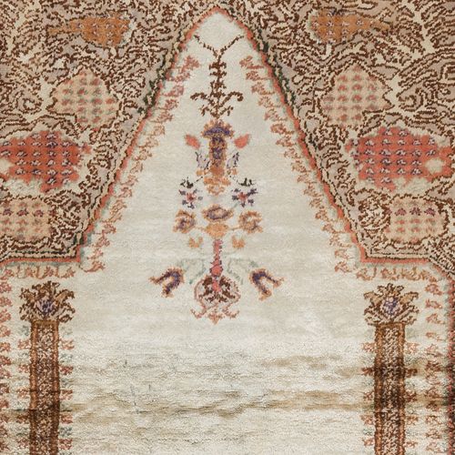 4x6 Ft Antique Turkish Art Silk Prayer Rug. Handmade Prayer Mat photo furniture