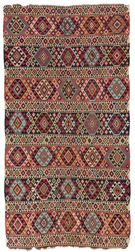 5.2x10 Ft Antique Caucasian Shirvan Kilim Rug, Ca 1870, 100% Wool & Natural Dyes