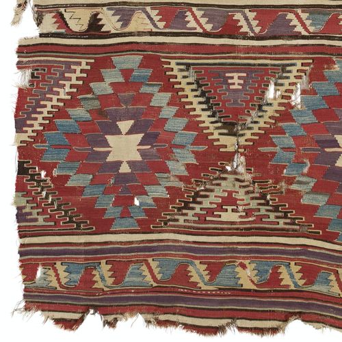 5.3x12.7 Ft Antique Anatolian Karapinar Kilim, 18th Century photo Textiles