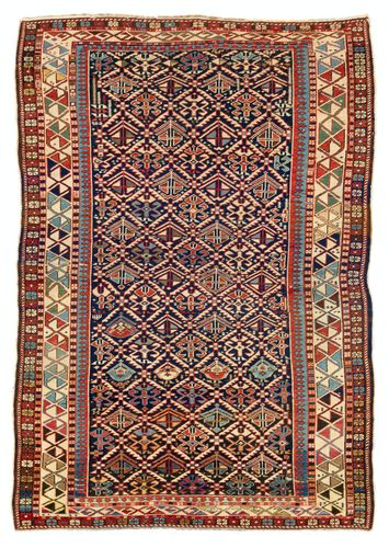 4.2x6.2 Ft Antique Caucasiann Shirvan Rug, Ca 1880
