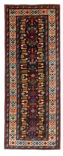 3.8x9.6 Ft Antique Caucasian Kuba Dagestan Runner, Top Shelf Collectors Rug