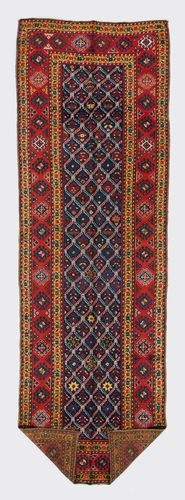 3.7x11.4 Ft Antique Caucasian Talish Runner Rug, Late 19th Century, All Wool photo Textiles