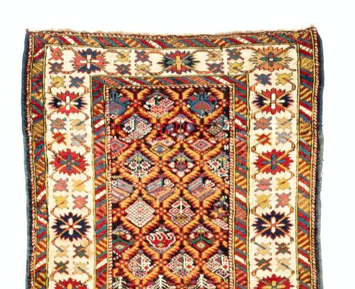 3x11 Ft Antique Caucasian Kuba Runner Rug, 19th Century. Excellent Condition photo furniture