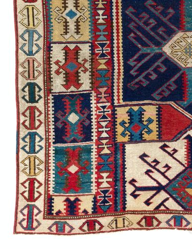 3.7x4.8 Ft Rare 19thcentury Antique Caucasian Shirvan Kuba Rug With Kilim Design photo Textiles