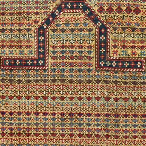 3.5x5 Ft Antique Caucasian Shirvan Prayer Rug, Rare Yellow Ground, Ca 1875 photo furniture