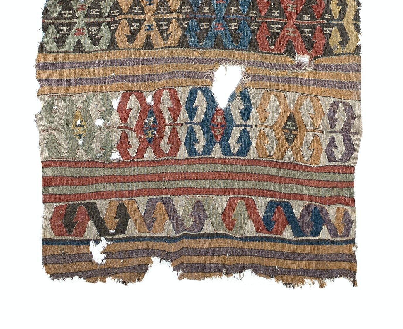 3.5x12.7 Ft Antique Anatolian Karapinar Fragment Kilim, 18th Century photo 847.0