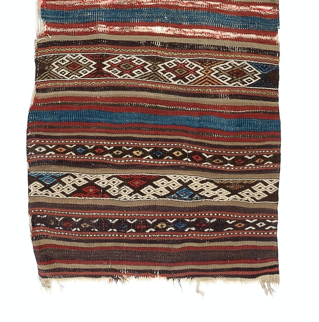 2.4x11.6 Ft Antique Anatolian Kilim Fragment, 18th Century photo 495.0