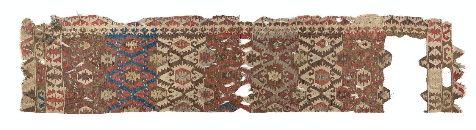 2.8x12.3 Ft Antique Anatolian Sivrihisar Kilim Fragment, 18th Century photo 390.0
