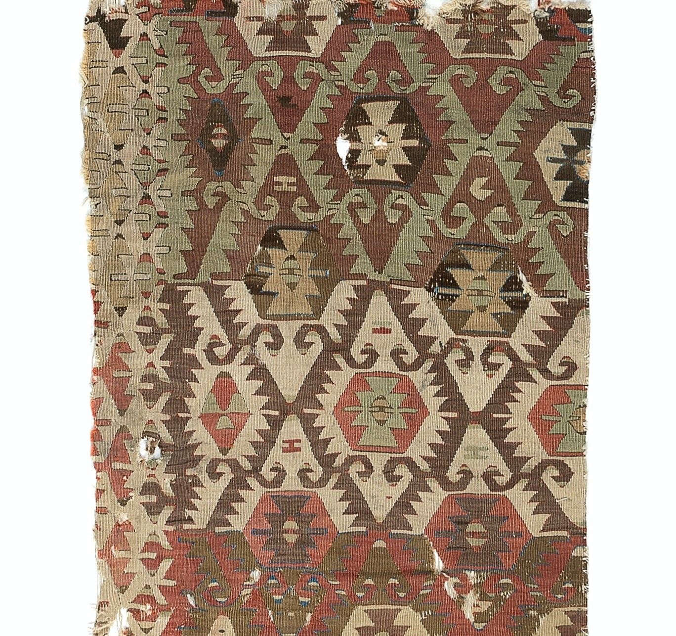 2.5x12 Ft Antique Anatolian Kilim Fragment, 18th Century photo Textiles