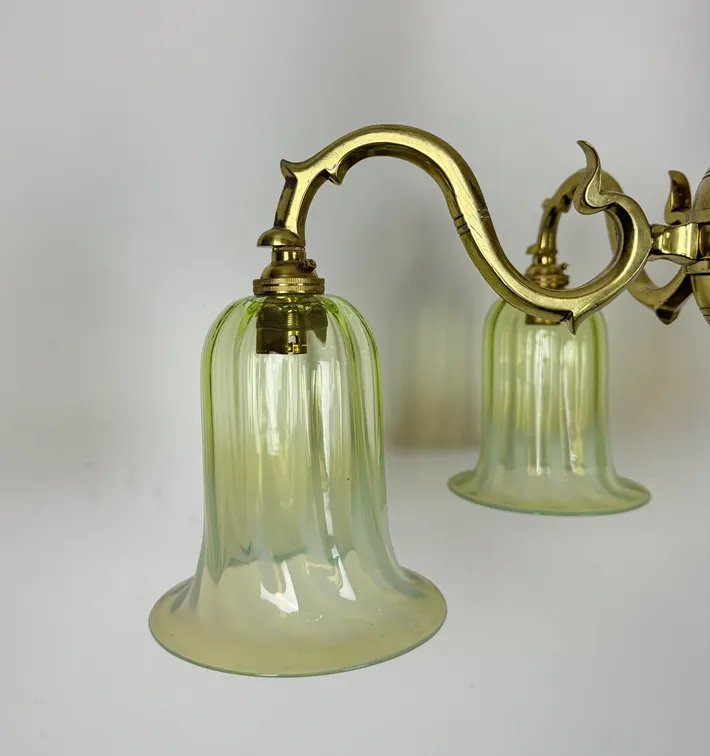 Five Arm Brass Chandelier With Glass Shades (91081) photo furniture