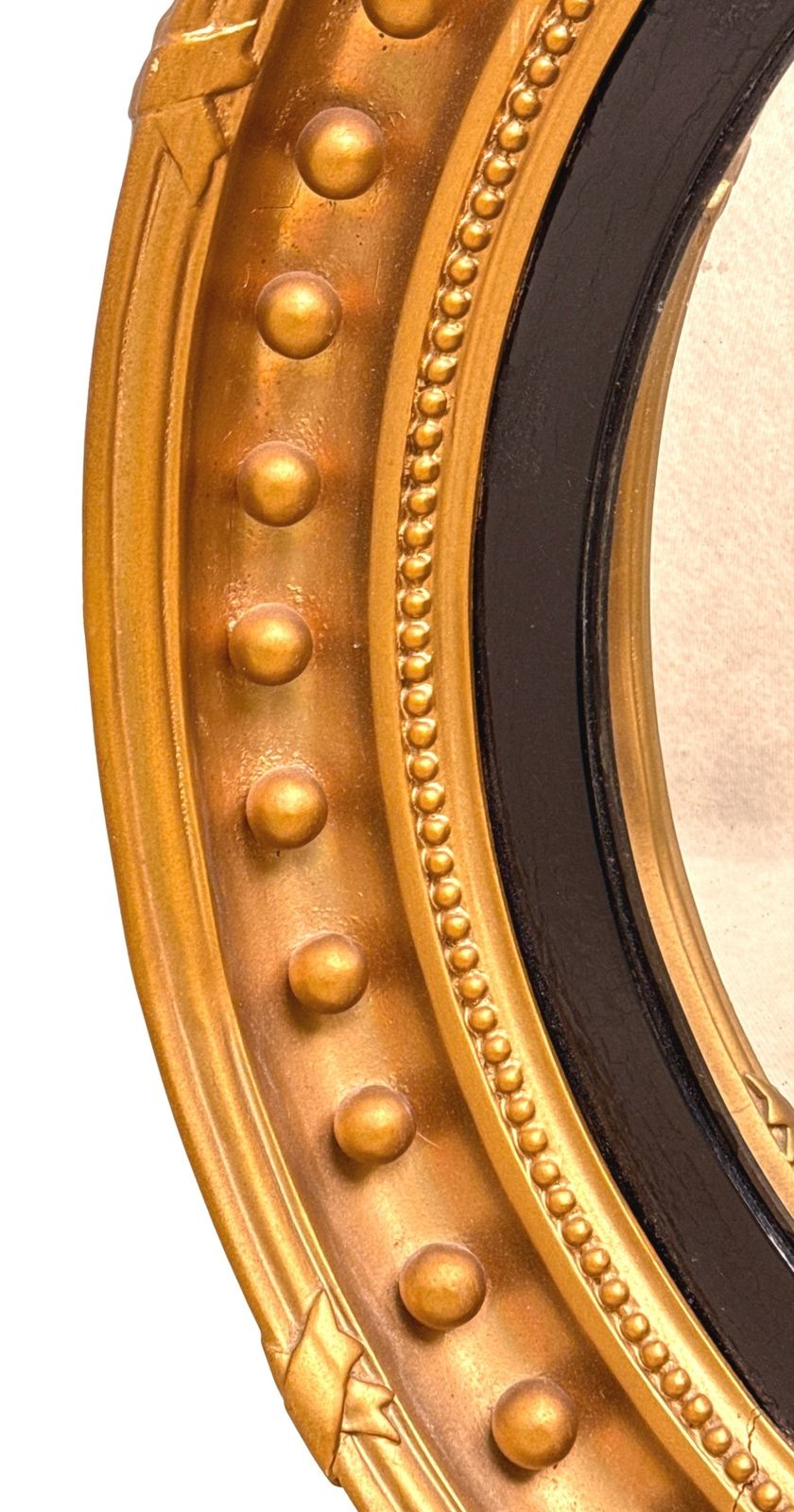 photo for sale Mid 19th Century Small Giltwood Convex Mirror (England, Circa 1840)