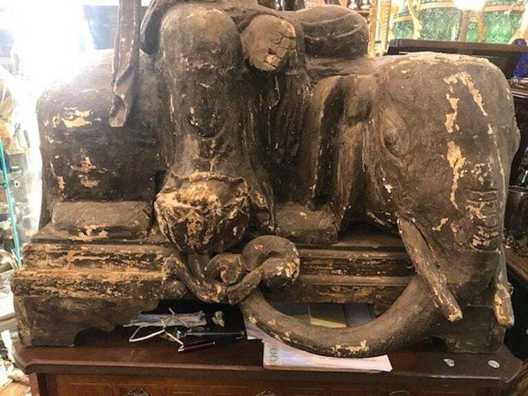 Early 19th Century Large Wooden Hindu Festival Icon Of Indra photo buy